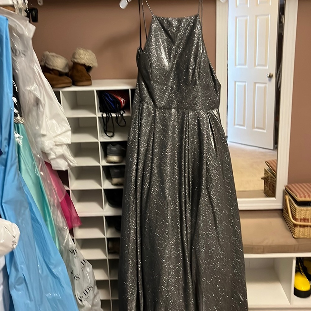 Brand new never worn silver prom dress